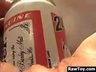 Using A Beer Can To Please Her Pussy